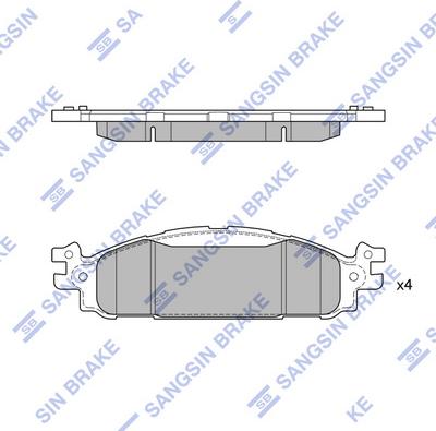 Hi-Q SP1711 - Тормозные колодки, дисковые, комплект avtokuzovplus.com.ua