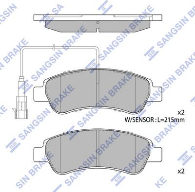 Hi-Q SP1727A - Тормозные колодки, дисковые, комплект avtokuzovplus.com.ua