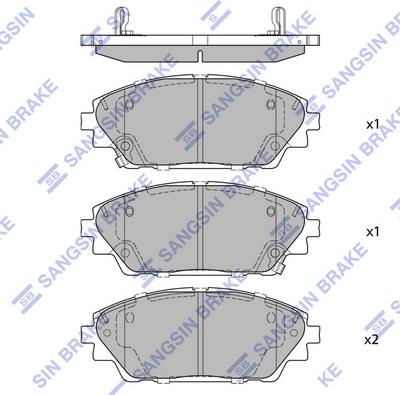 Hi-Q SP1729A - Тормозные колодки, дисковые, комплект avtokuzovplus.com.ua