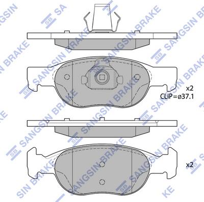 Hi-Q SP1739 - Тормозные колодки, дисковые, комплект avtokuzovplus.com.ua