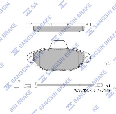 Hi-Q SP1807 - Тормозные колодки, дисковые, комплект avtokuzovplus.com.ua