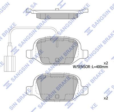 Hi-Q SP1823A - Тормозные колодки, дисковые, комплект avtokuzovplus.com.ua