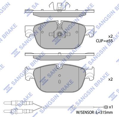 Hi-Q SP1828 - Тормозные колодки, дисковые, комплект avtokuzovplus.com.ua