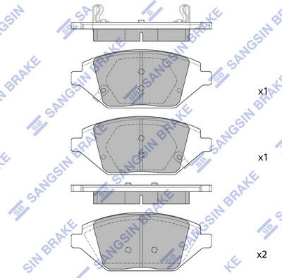 Hi-Q SP1837 - Тормозные колодки, дисковые, комплект avtokuzovplus.com.ua