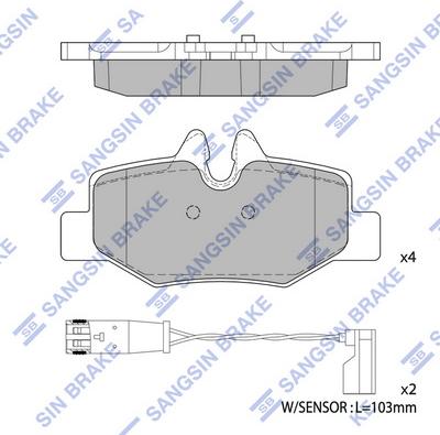 Hi-Q SP1896 - Тормозные колодки, дисковые, комплект avtokuzovplus.com.ua