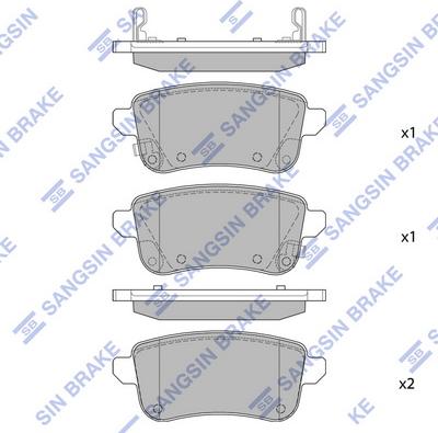 Hi-Q SP1903 - Тормозные колодки, дисковые, комплект avtokuzovplus.com.ua