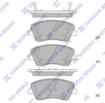 Hi-Q SP1905 - Тормозные колодки, дисковые, комплект avtokuzovplus.com.ua