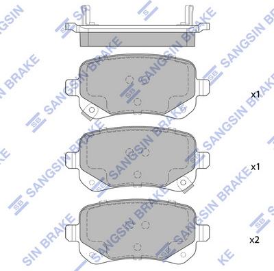 Hi-Q SP1927 - Тормозные колодки, дисковые, комплект avtokuzovplus.com.ua