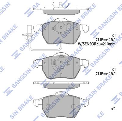 Hi-Q SP2001 - Тормозные колодки, дисковые, комплект avtokuzovplus.com.ua