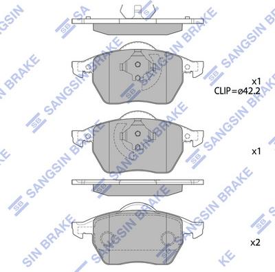 Hi-Q SP2097A - Тормозные колодки, дисковые, комплект avtokuzovplus.com.ua