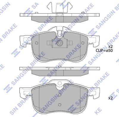 Hi-Q SP2109-F - Тормозные колодки, дисковые, комплект avtokuzovplus.com.ua