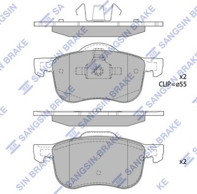 Hi-Q SP2122 - Тормозные колодки, дисковые, комплект avtokuzovplus.com.ua