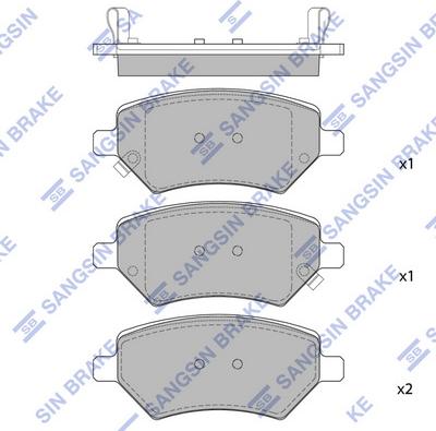 Hi-Q SP2134 - Тормозные колодки, дисковые, комплект avtokuzovplus.com.ua