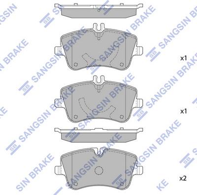 Hi-Q SP2191 - Тормозные колодки, дисковые, комплект avtokuzovplus.com.ua