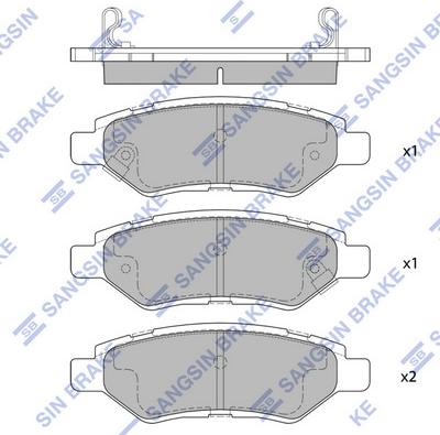 Hi-Q SP2252 - Тормозные колодки, дисковые, комплект avtokuzovplus.com.ua