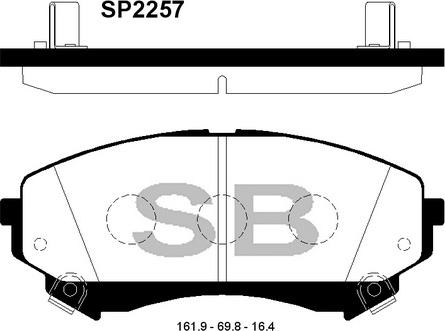 Hi-Q SP2257 - Тормозные колодки, дисковые, комплект avtokuzovplus.com.ua