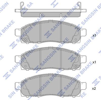 Hi-Q SP2267 - Тормозные колодки, дисковые, комплект avtokuzovplus.com.ua