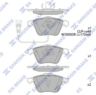 Hi-Q SP2446 - Тормозные колодки, дисковые, комплект avtokuzovplus.com.ua