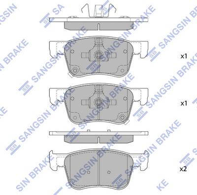 Hi-Q SP2541 - Тормозные колодки, дисковые, комплект avtokuzovplus.com.ua