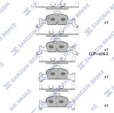 Hi-Q SP4111 - Тормозные колодки, дисковые, комплект avtokuzovplus.com.ua