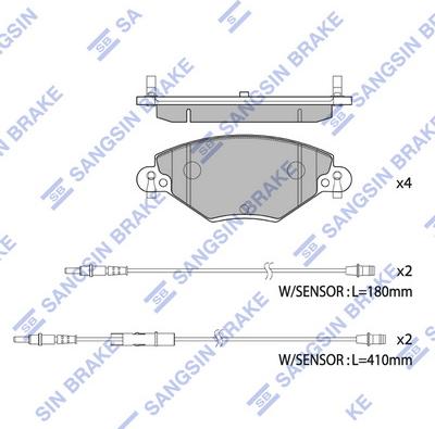 Hi-Q SP4230 - Тормозные колодки, дисковые, комплект avtokuzovplus.com.ua