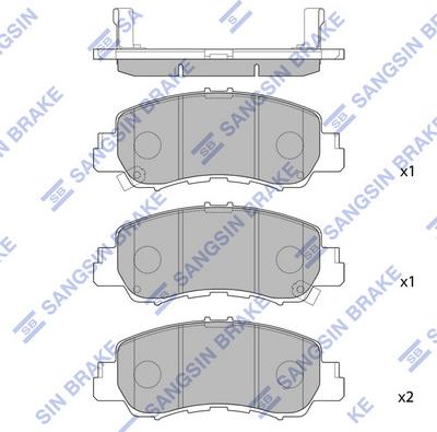 Hi-Q SP4344 - Тормозные колодки, дисковые, комплект avtokuzovplus.com.ua