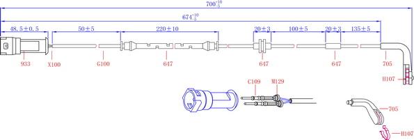 Hi-Q SWS4301 - Сигналізатор, знос гальмівних колодок autocars.com.ua