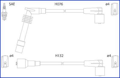 Hitachi 134246 - Комплект проводов зажигания avtokuzovplus.com.ua