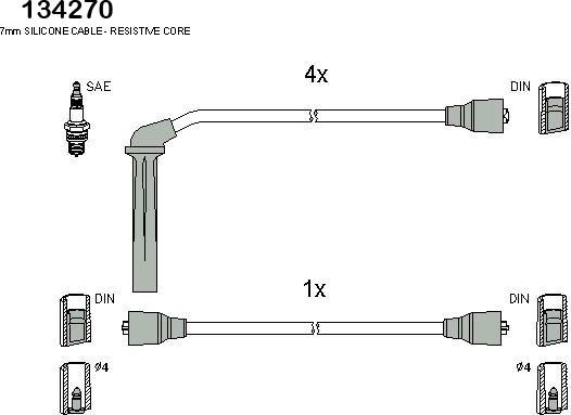 Hitachi 134270 - Комплект проводов зажигания avtokuzovplus.com.ua