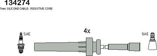 Hitachi 134274 - Комплект проводов зажигания avtokuzovplus.com.ua