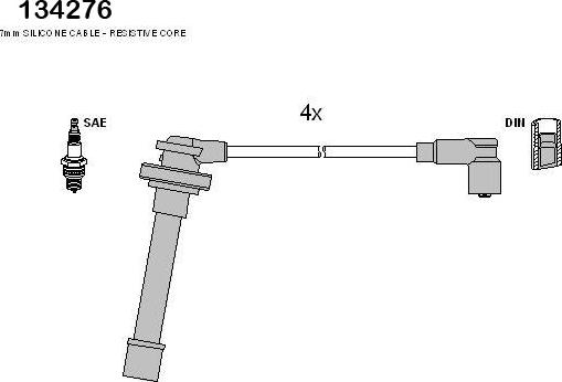 Hitachi 134276 - Комплект проводов зажигания autodnr.net