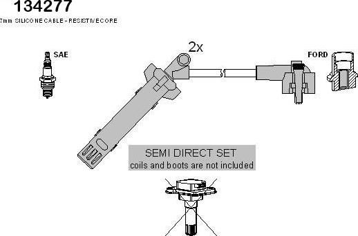 HITACHI 134277 - Комплект проводів запалювання autocars.com.ua