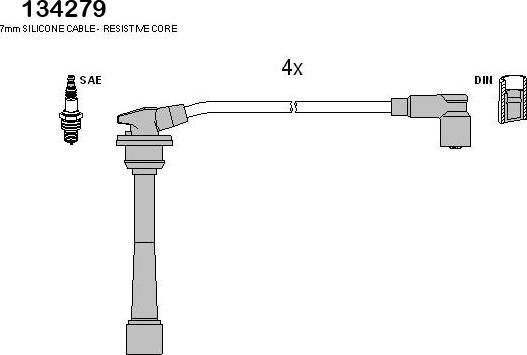 Hitachi 134279 - Комплект проводов зажигания autodnr.net