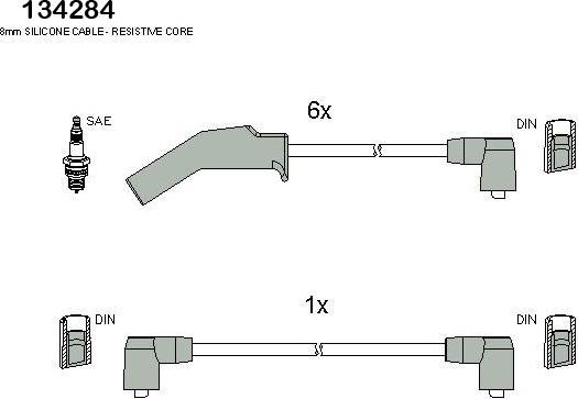 Hitachi 134284 - Комплект проводів запалювання autocars.com.ua