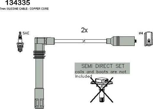 Hitachi 134335 - Комплект проводов зажигания autodnr.net