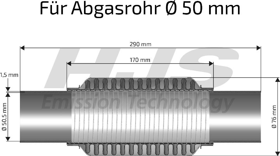 HJS 83 00 8201 - Гофрована труба вихлопна система autocars.com.ua