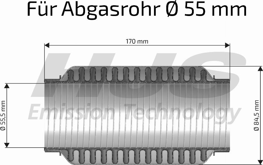 HJS 83 00 8210 - Гофрована труба вихлопна система autocars.com.ua