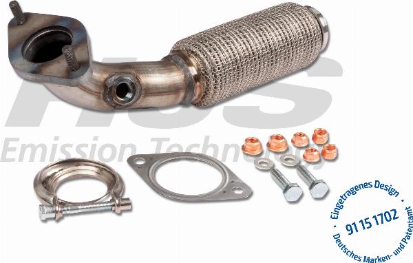 HJS 91 15 1702 - Гофрована труба вихлопна система autocars.com.ua