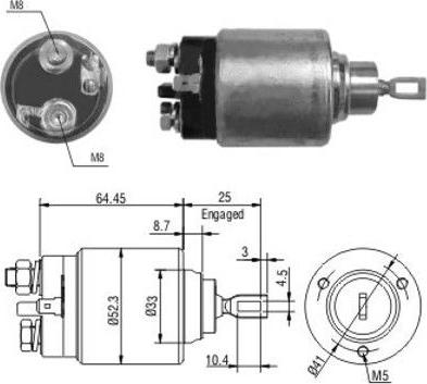 Hoffer 46041 - Тягове реле, стартер autocars.com.ua