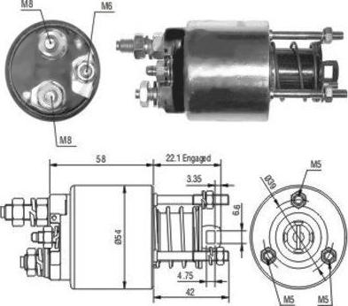 Hoffer 46077 - Тягове реле, стартер autocars.com.ua