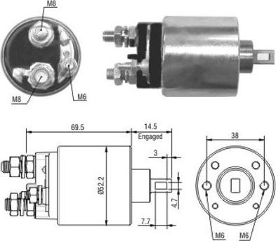 Hoffer 46122 - Тягове реле, стартер autocars.com.ua