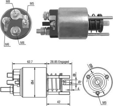 Hoffer 46128 - Тягове реле, стартер autocars.com.ua