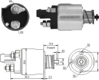 Hoffer 46158 - Тяговое реле, стартер autodnr.net