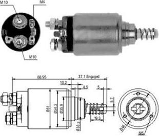 Hoffer 46186 - Тягове реле, стартер autocars.com.ua