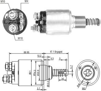 Hoffer 6646239 - Тяговое реле, стартер avtokuzovplus.com.ua