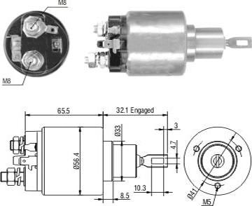 Hoffer 6646243 - Тягове реле, стартер autocars.com.ua