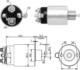 Hoffer 46280 - Тягове реле, стартер autocars.com.ua