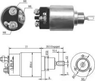 Hoffer 6646028 - Тягове реле, стартер autocars.com.ua