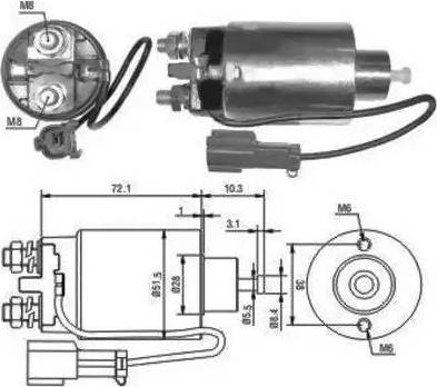 Hoffer 6646096 - Тяговое реле, стартер autodnr.net