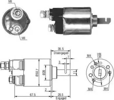 Hoffer 6646112 - Тягове реле, стартер autocars.com.ua